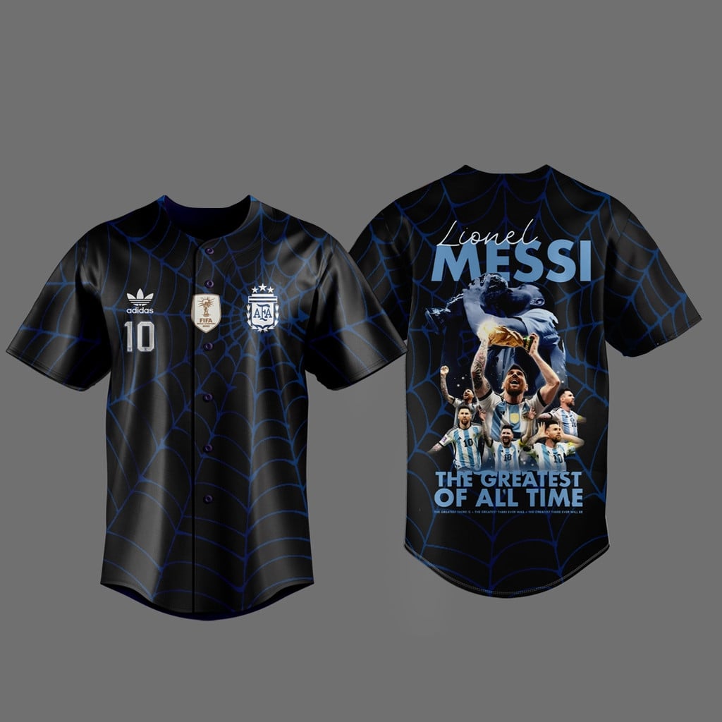 Messi x Spider Man Goat Web Hero Baseball Jersey
