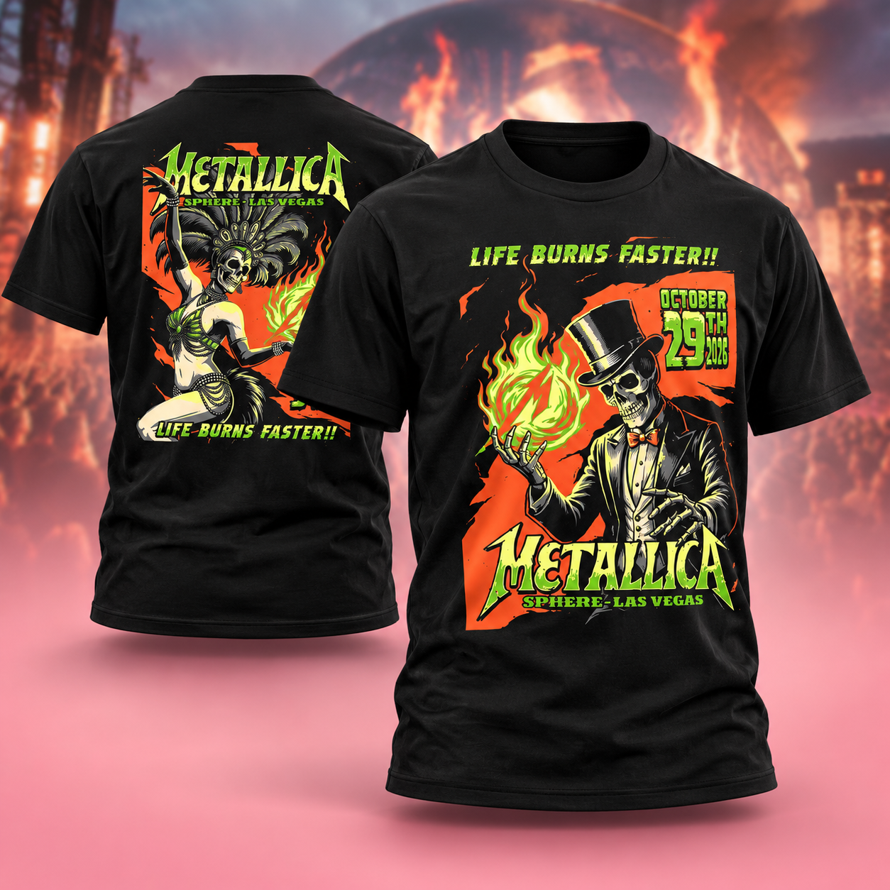 Metallica Dual Poster Halloween Weekend Exclusive Treat At Sphere In Las Vegas NV On October 29 31 2026 Two Sided Unisex TShirt