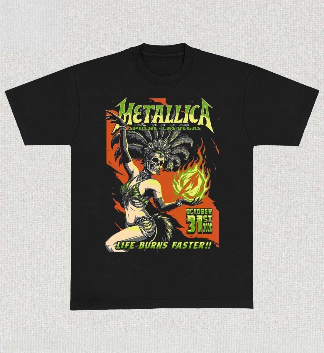 Metallica Life Burns Faster Halloween Weekend Exclusive Treat Night 2 Poster Live At Sphere Las Vegas October 31 2026 TShirt