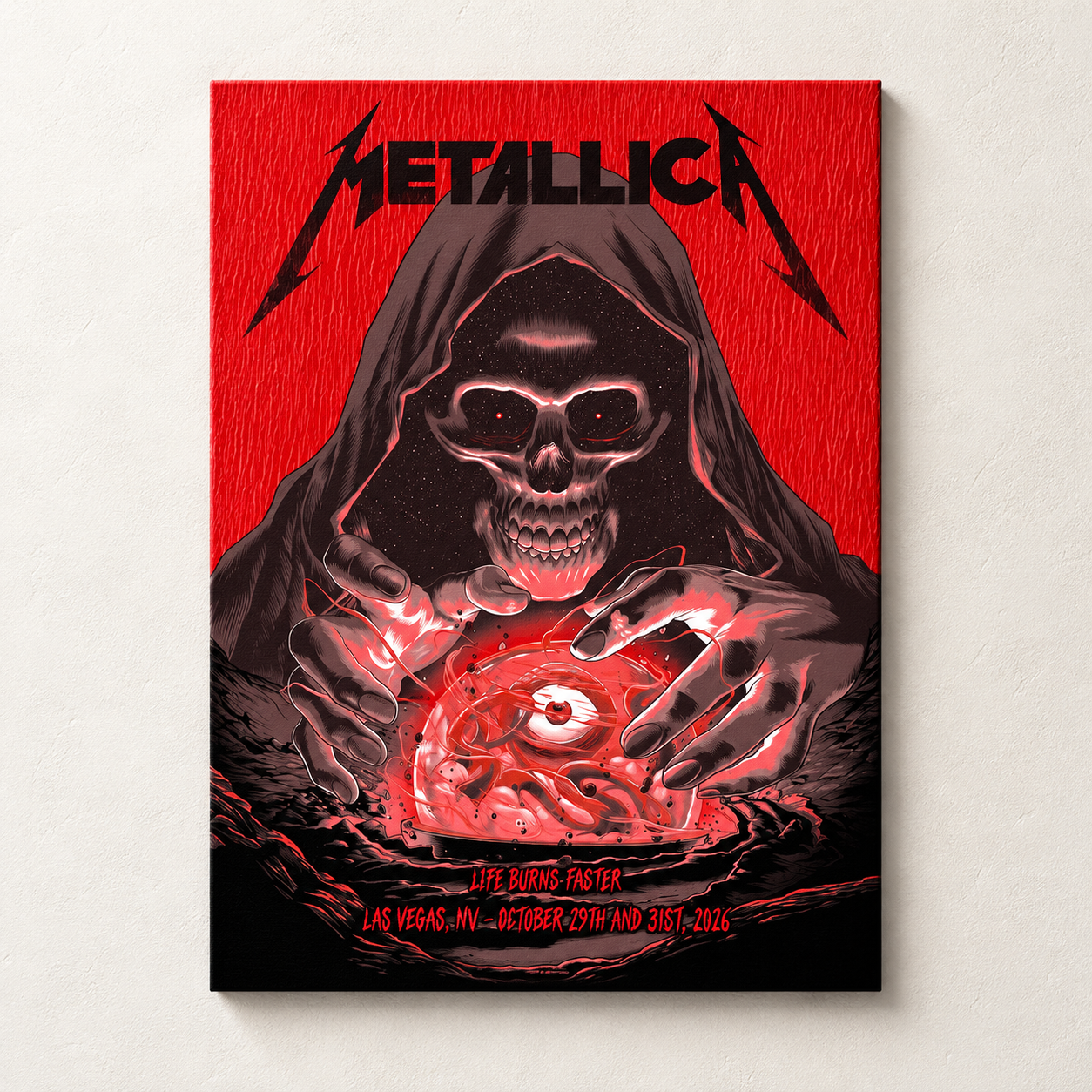 Metallica Life Burns Faster Live At Sphere Las Vegas Week 5 2026 Pop Up Shop Poster October 29 31 2026
