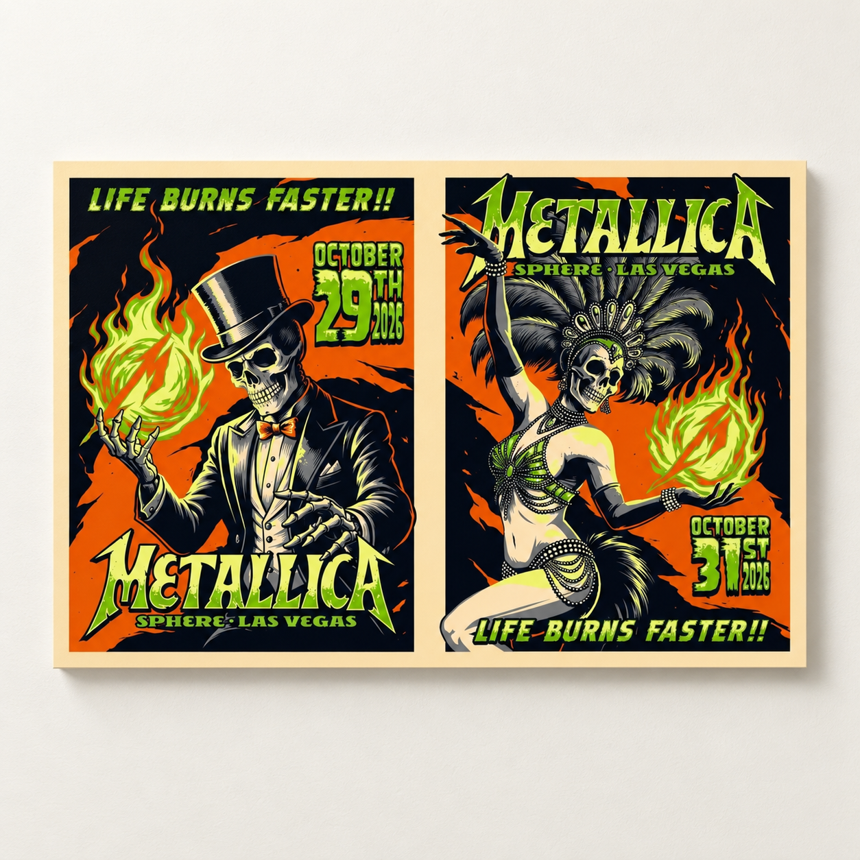 Metallica Life Burns Faster Sphere Las Vegas NV October 29Th And 31St 2026 Poster By Mark5