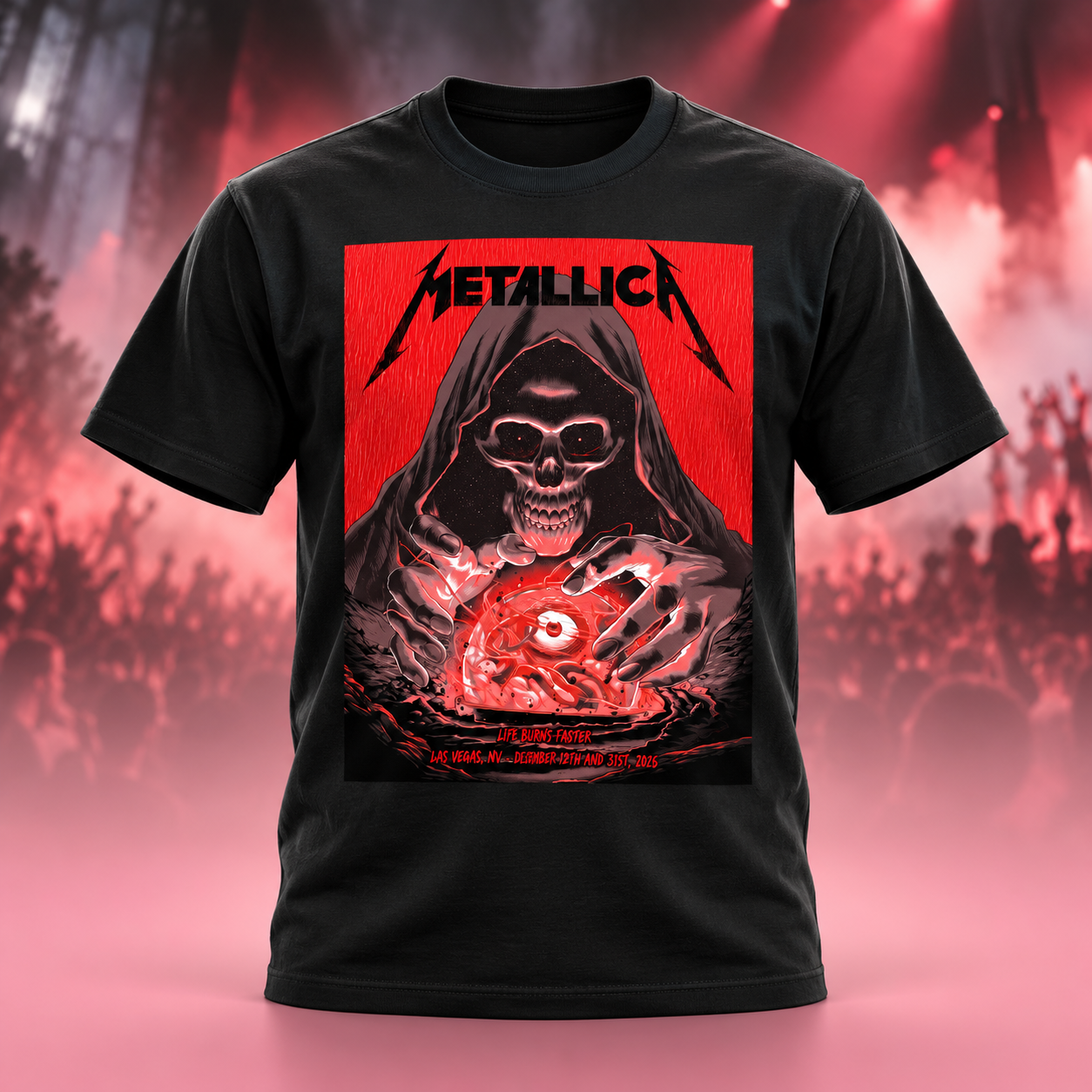 Metallica Life Burns Faster Sphere Las Vegas NV October 29Th And 31St 2026 Poster By Pedro Correa TShirt