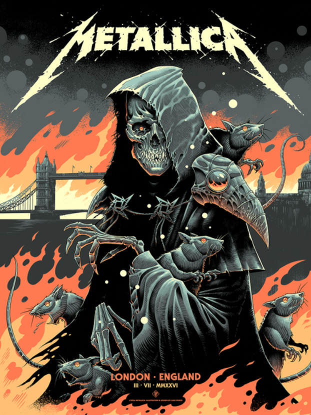 Metallica London UK 2026 Poster Merch