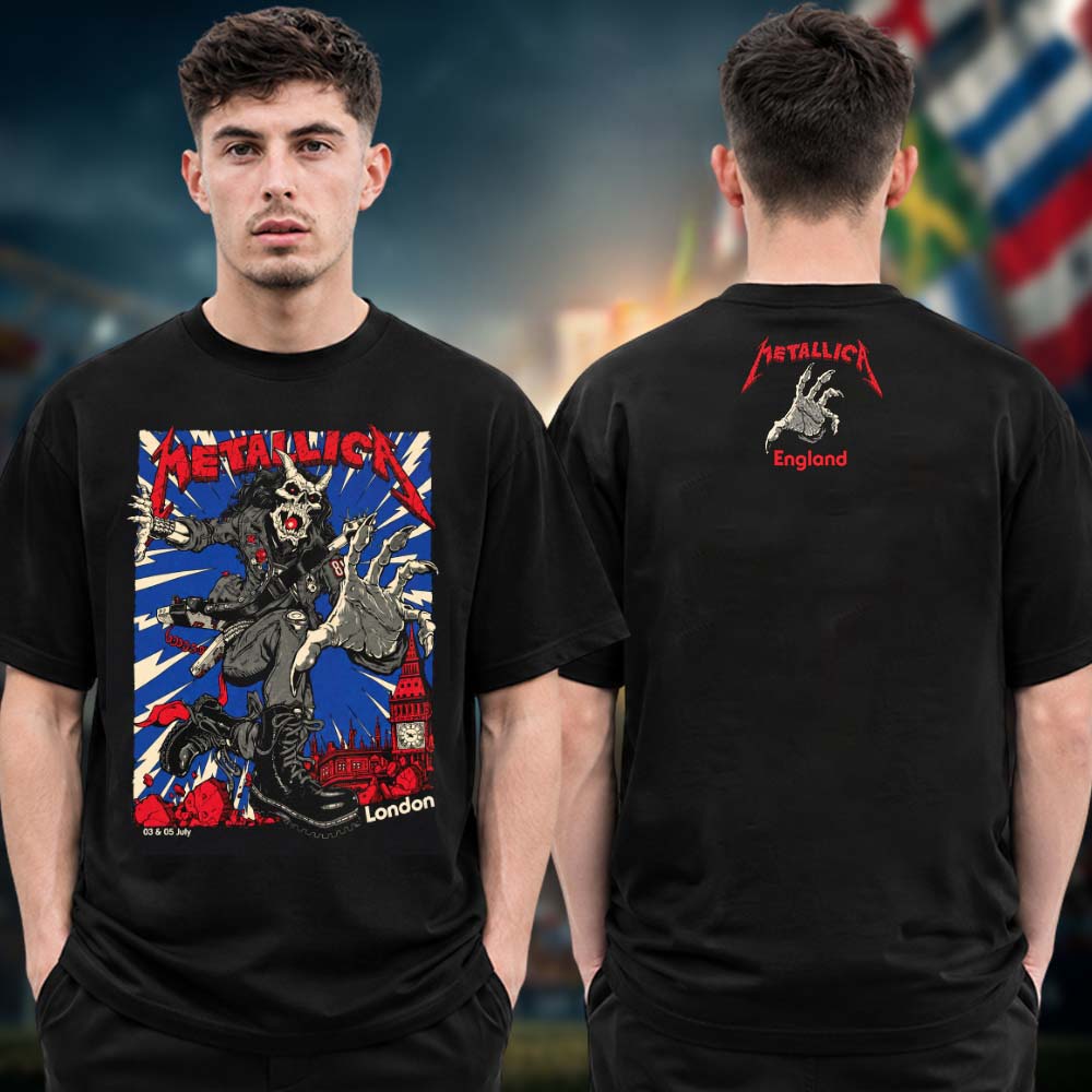 Metallica M72 London Event Tee Pop Up Store At London Stadium In London UK On July 3 5 2026 Two Sided Unisex T Shirt