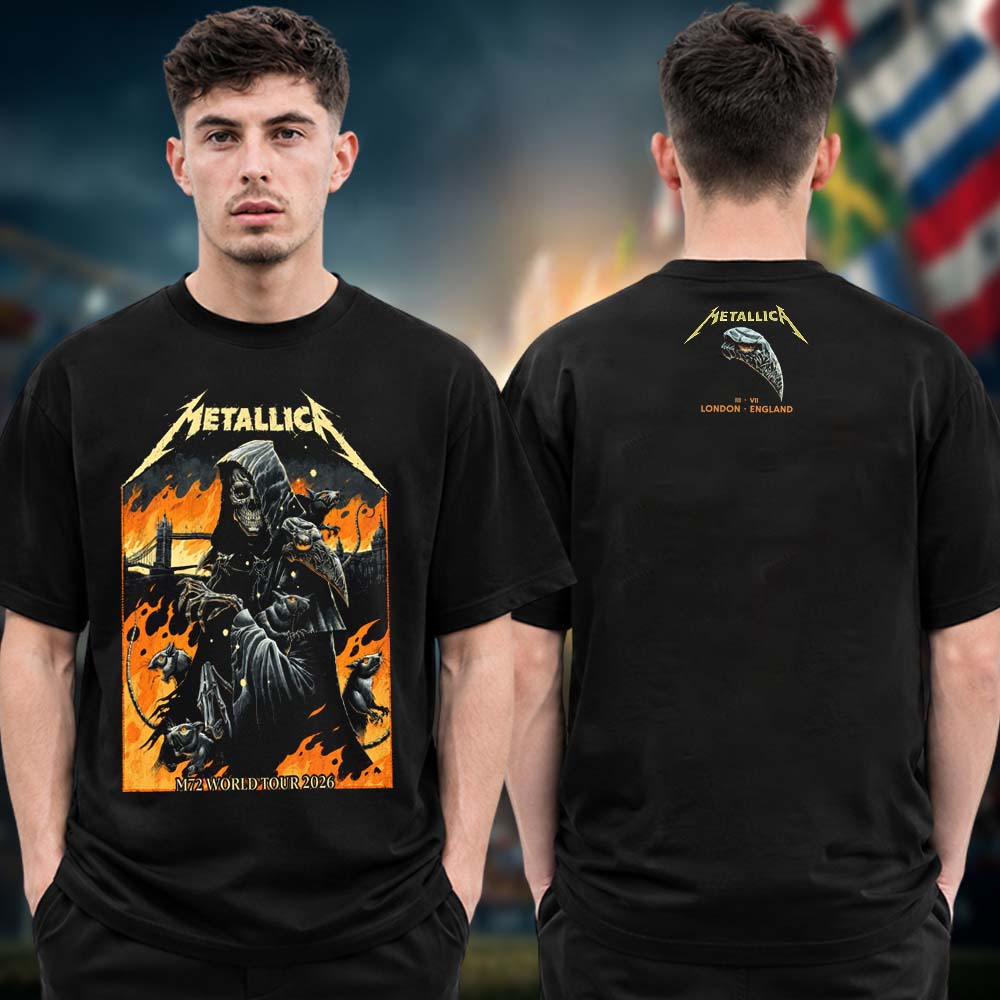 Metallica M72 London Exclusive Event Tee Night 1 At London Stadium In London UK On July 3 5 2026 Two Sided Unisex T Shirt