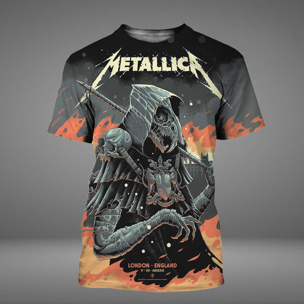 Metallica M72 London Limited Concert Poster T Shirt Night 2 At London Stadium In London UK On July 5 2026 All Over Print T Shirt