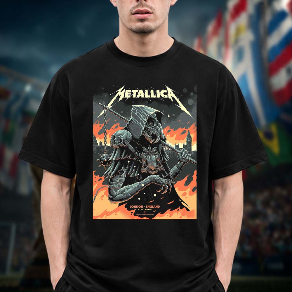 Metallica M72 London Limited Concert Poster T Shirt Night 2 At London Stadium In London UK On July 5 2026 Unisex T Shirt