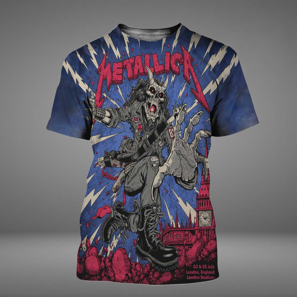 Metallica M72 London Limited Edition Poster Pop Up Store At London Stadium In London UK On July 3 5 2026 All Over Print T Shirt
