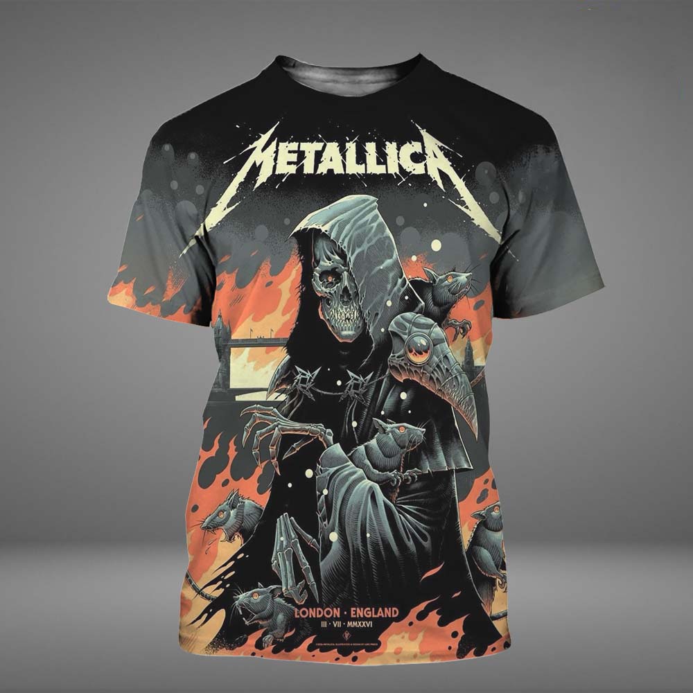 Metallica M72 London Night 1 Limited Edition Poster At London Stadium In London UK On July 3 5 2026 All Over Print T Shirt