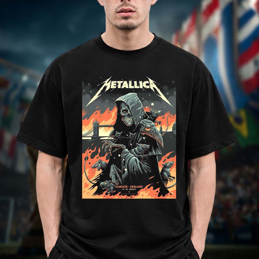 Metallica M72 London Night 1 Limited Edition Poster At London Stadium In London UK On July 3 5 2026 Unisex T Shirt