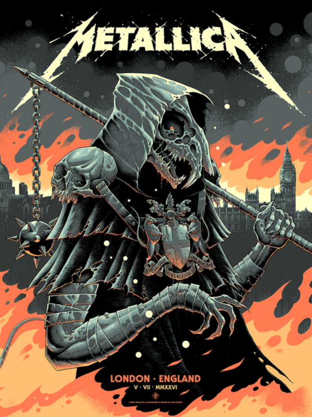 Metallica Stadium In London UK 2026 Poster Merch