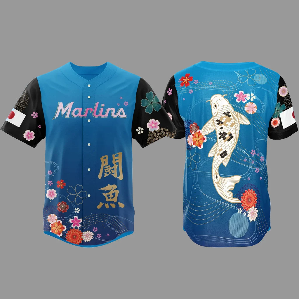 Miami Marlins Japanese Heritage Celebration 2026 Baseball Jersey 1 - Unicasport Miami Marlins Japanese Heritage Celebration 2026 Baseball Jersey