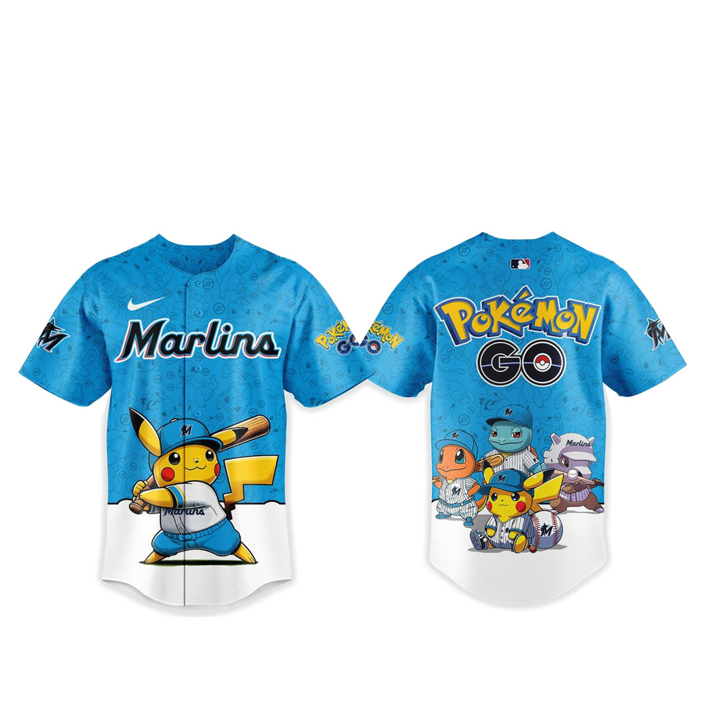 Miami Marlins Pokemon Go Night 2026 Baseball Jersey