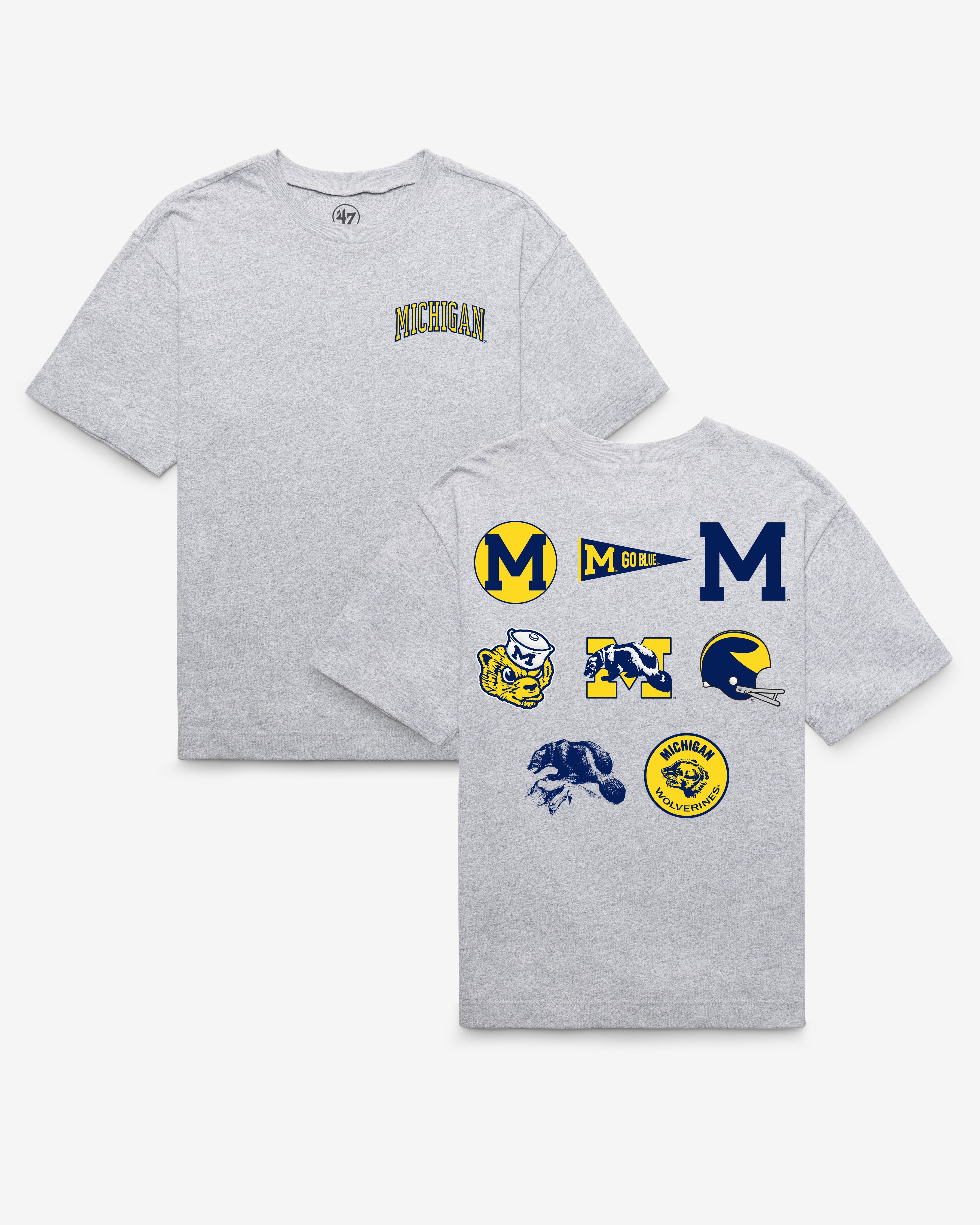 Michigan Wolverines Vintage History Lock  Foundation T-Shirt