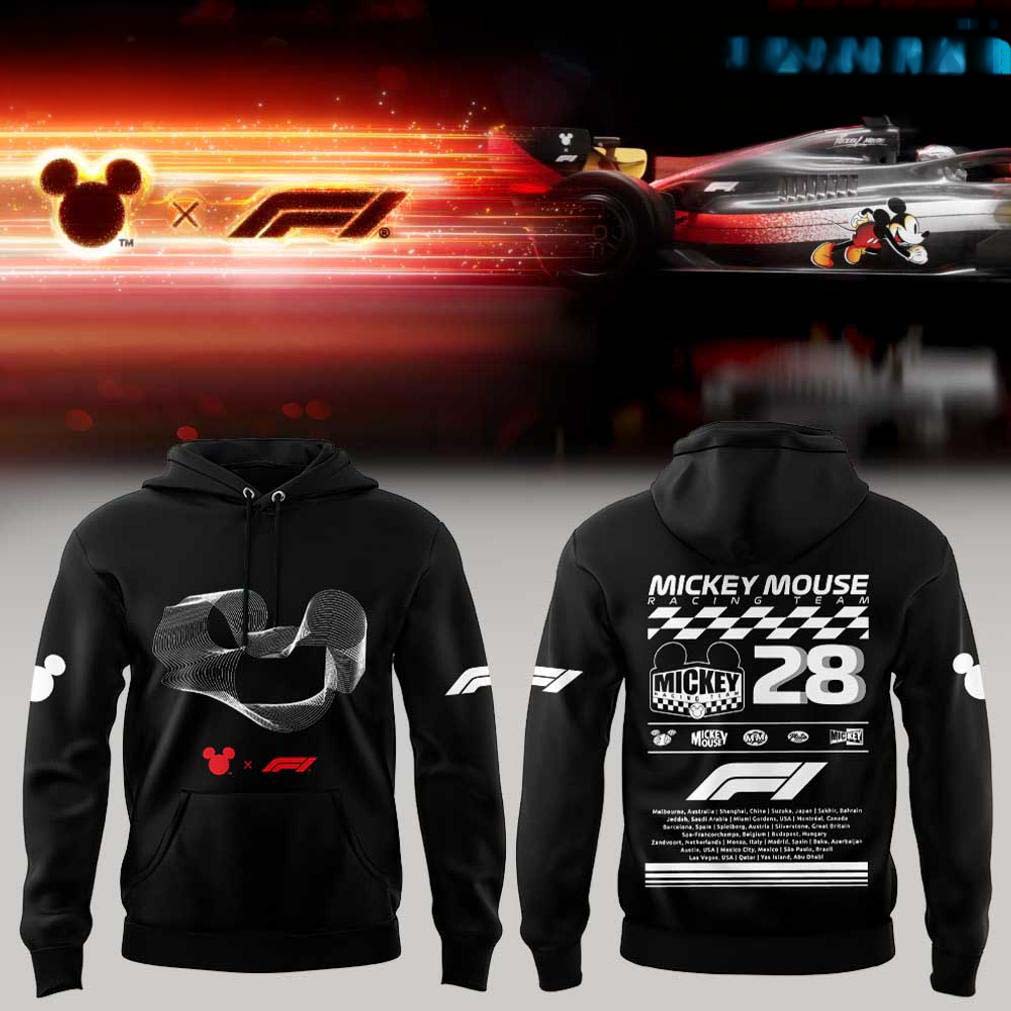 Mickey Mouse F1 Magic Black Racing Hoodie