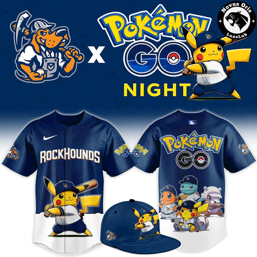 Midland RockHounds x Pokemon GO Night 2026 Limited Edition Baseball Jersey 1 - Unicasport Midland RockHounds x Pokemon GO Night 2026 Limited Edition Baseball Jersey
