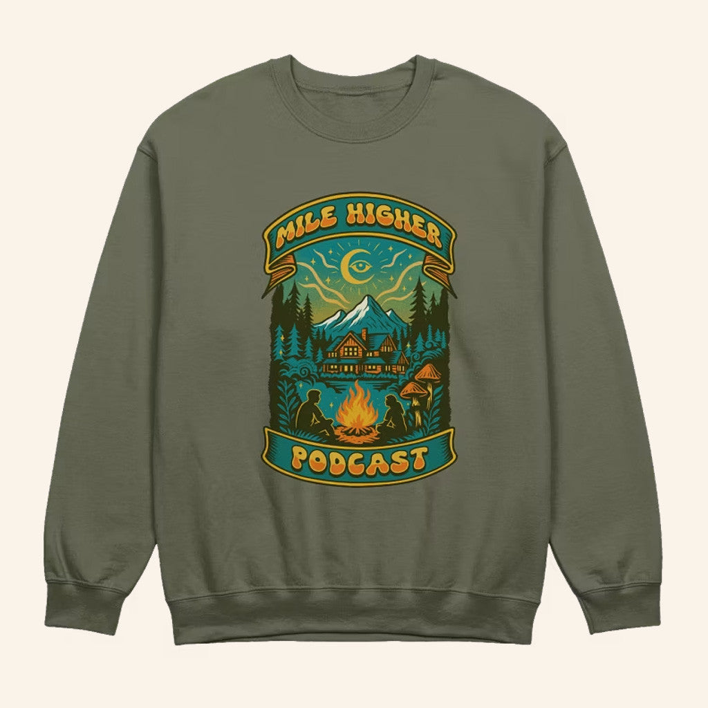 Mile Higher Merch Campfire Crewneck Sweatshirt Present For Boyfriend