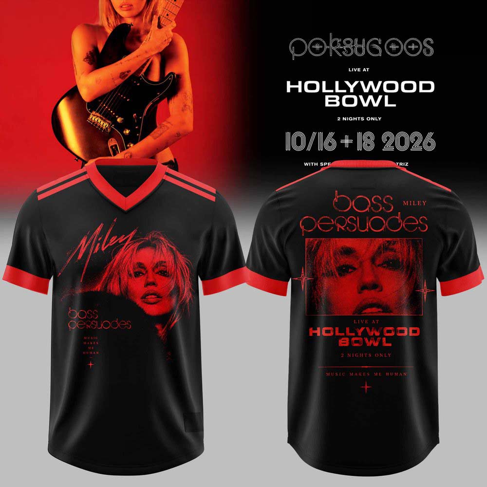 Miley Cyrus Boss Persuades Hollywood Bowl 2026 Red Face Black Football Jersey 1 - Unicasport Miley Cyrus Boss Persuades Hollywood Bowl 2026 Red Face Black Football Jersey