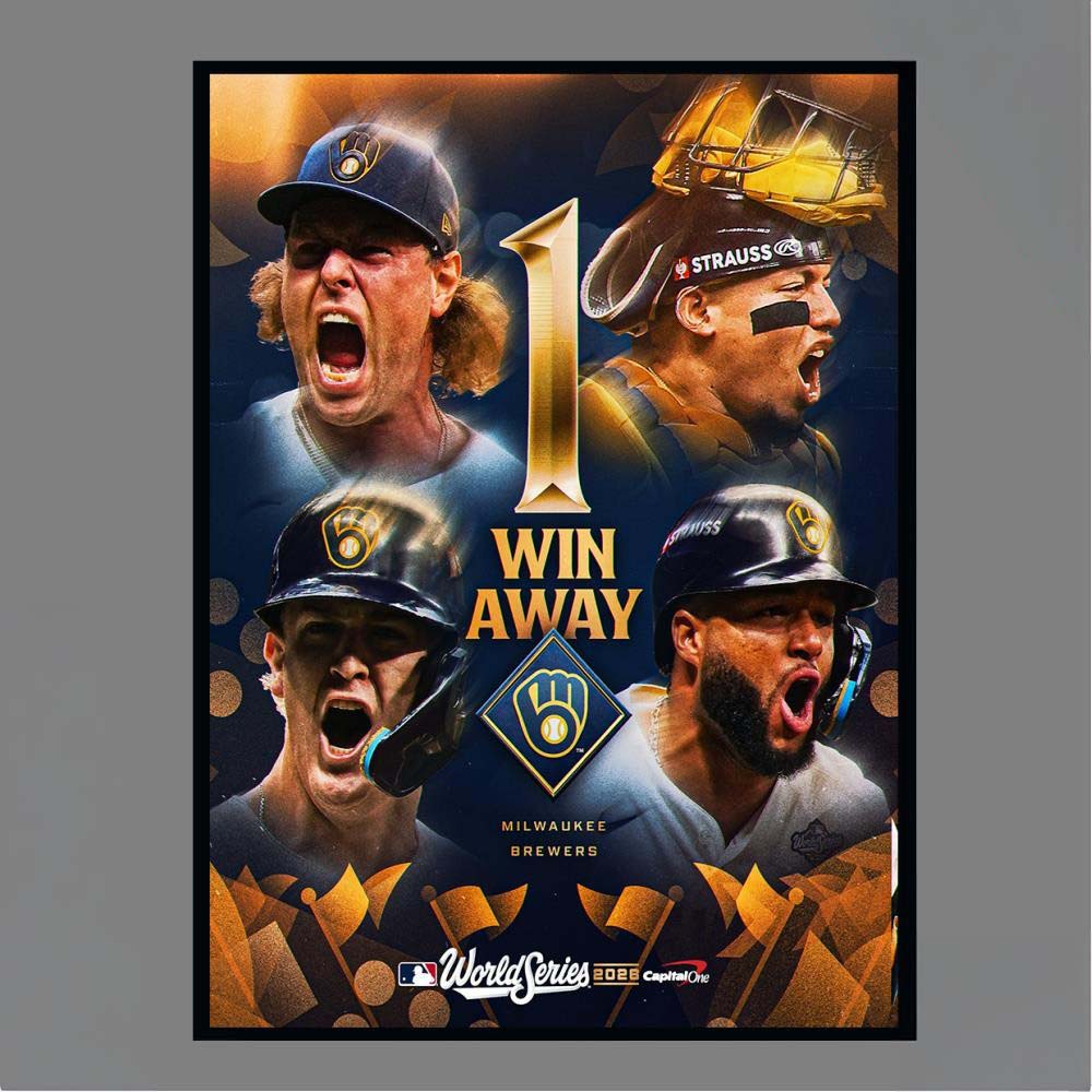 Milwaukee Brewers 1 Win Away World Series 2026 MLB Baseball Poster