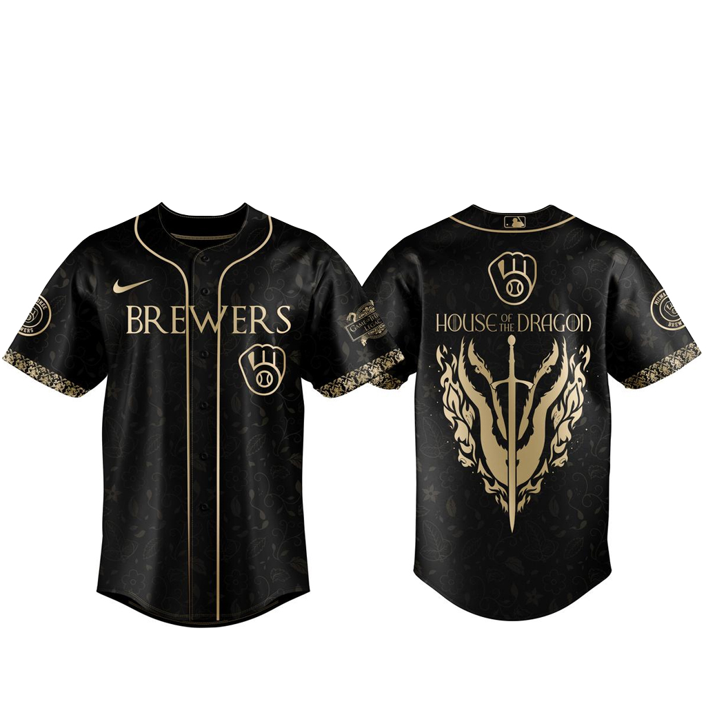 Milwaukee Brewers 2026 House of the Dragon Night Black Baseball Jersey