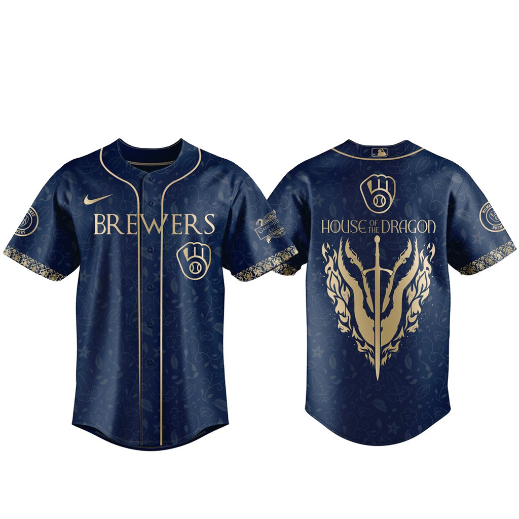 Milwaukee Brewers 2026 House of the Dragon Night Navy Baseball Jersey