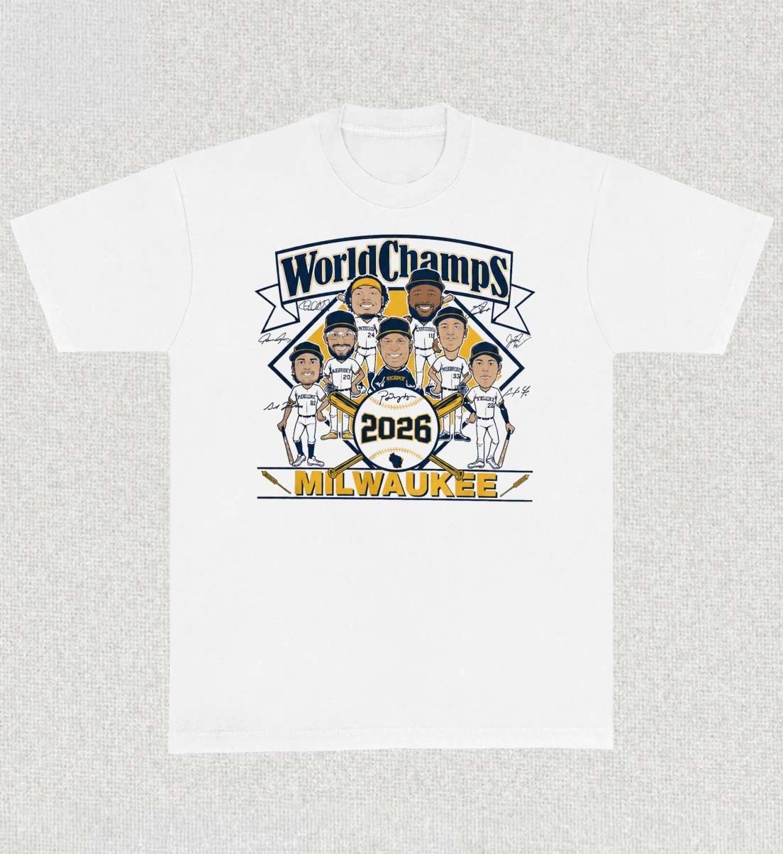 Milwaukee Brewers 2026 World Champs Caricatures Shirt