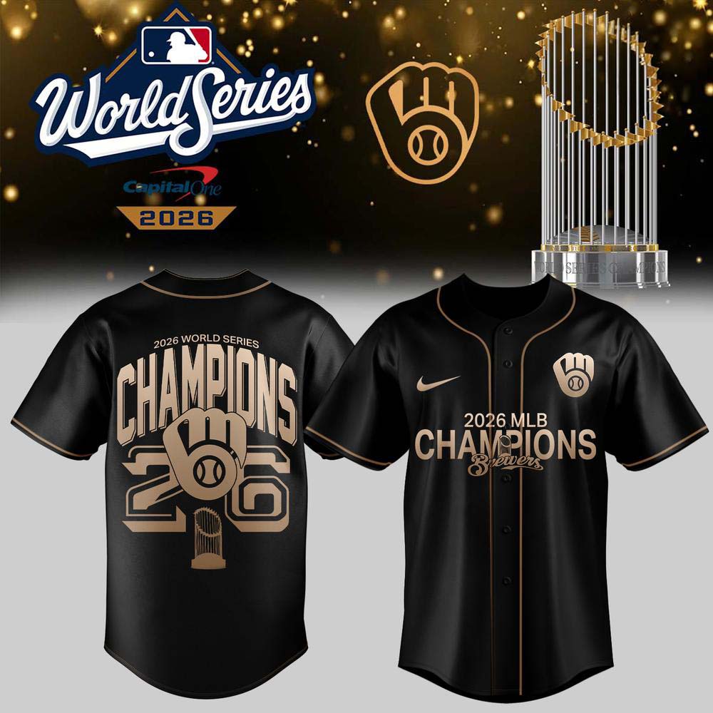 Milwaukee Brewers 2026 World Series Champions Black Gold Heritage Baseball Jersey
