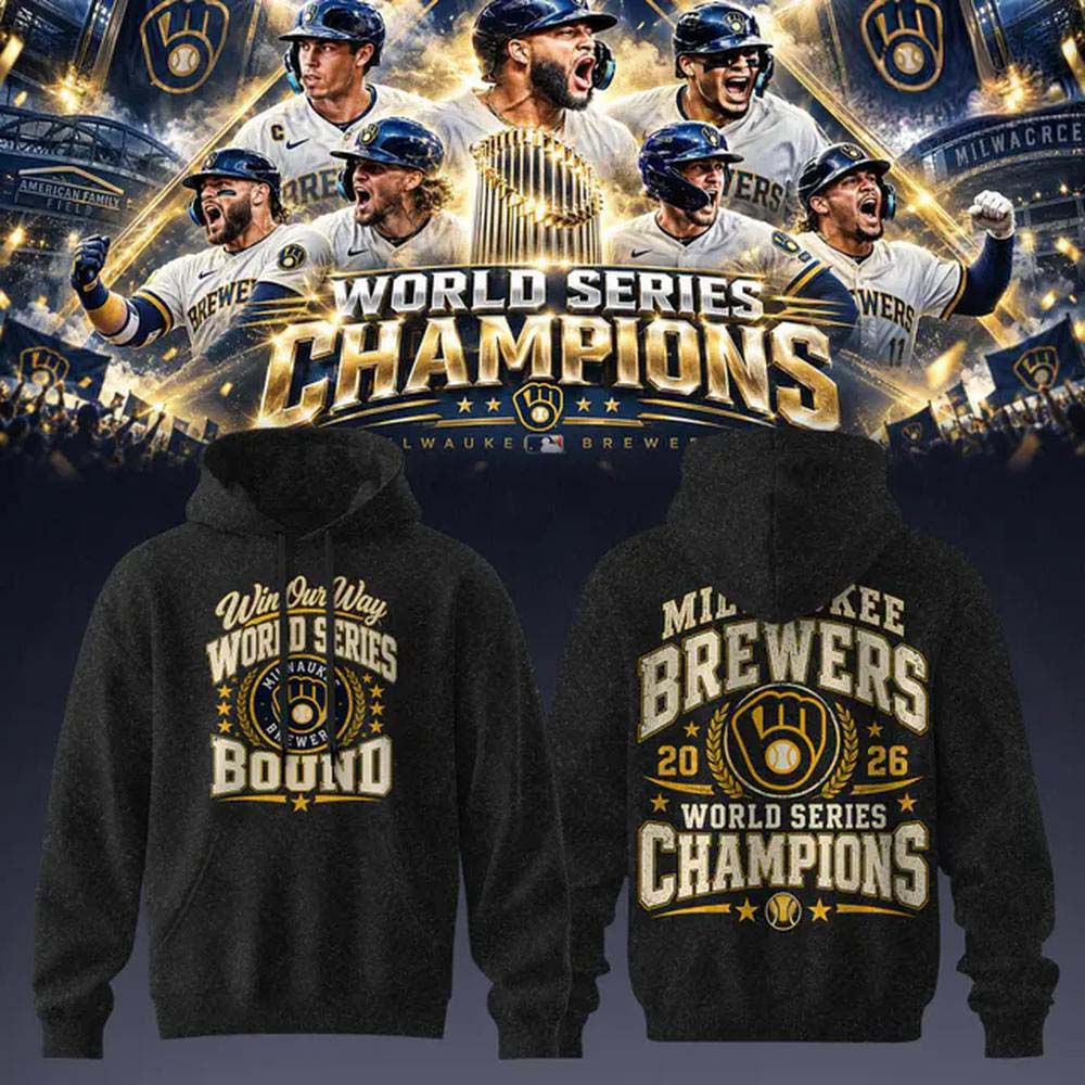 Milwaukee Brewers 2026 World Series Champions Black Signature Trophy Hoodie