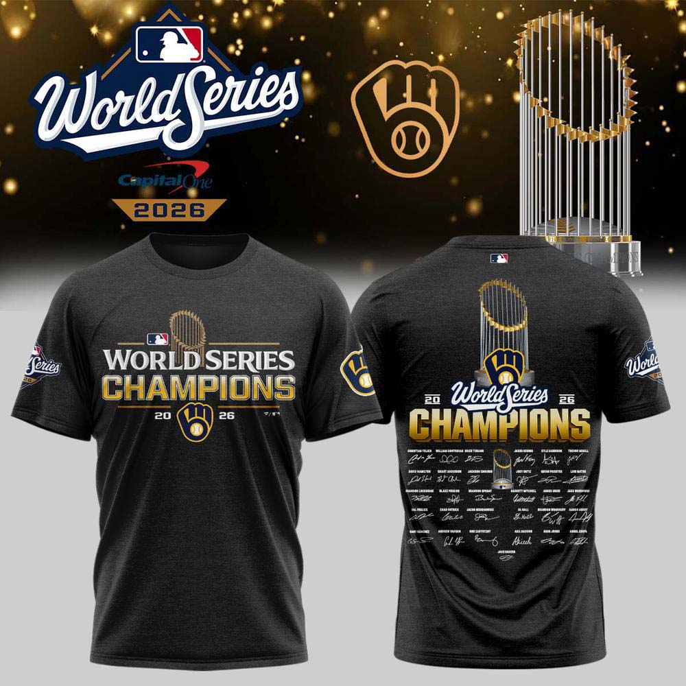 Milwaukee Brewers 2026 World Series Champions Charcoal Signature Collection T Shirt