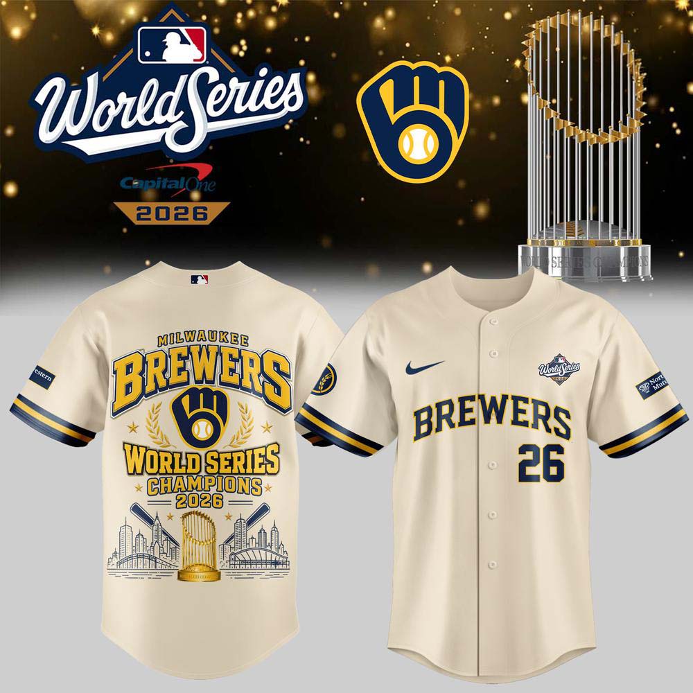Milwaukee Brewers 2026 World Series Champions Cream Skyline Baseball Jersey