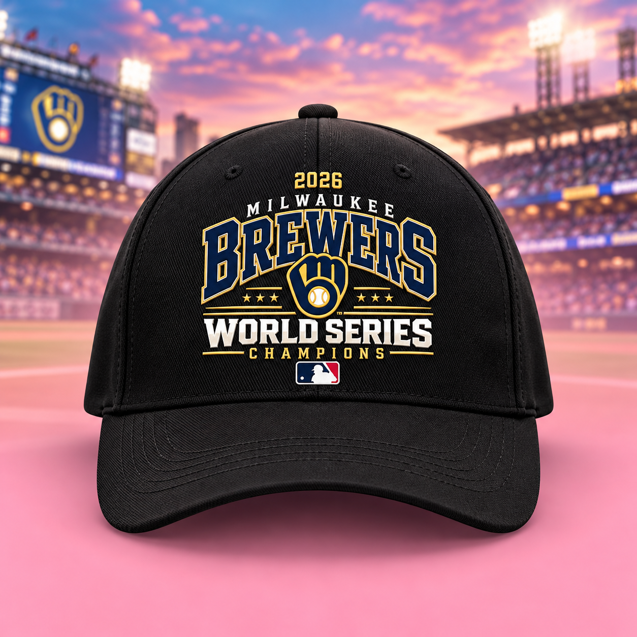 Milwaukee Brewers 2026 World Series Champions Logo Cap Hat Snapback