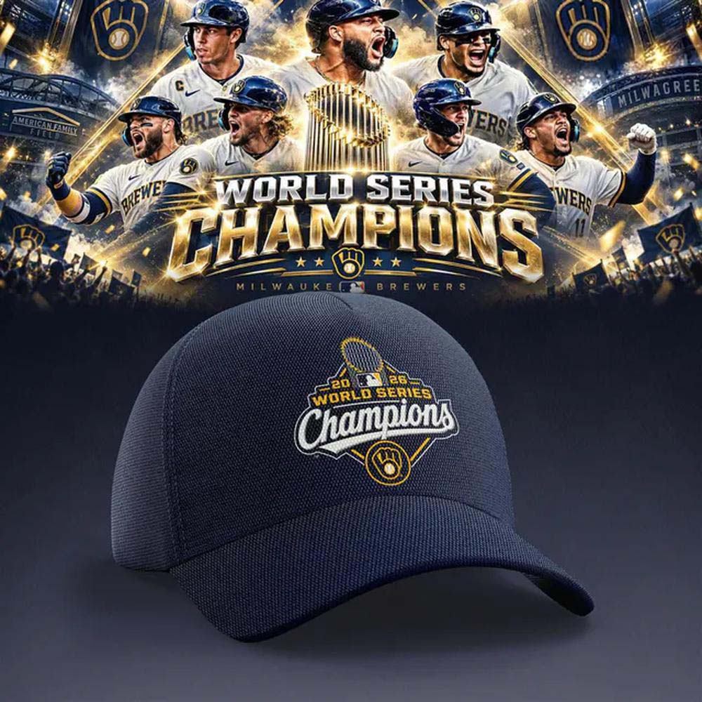 Milwaukee Brewers 2026 World Series Champions Navy Embroidered Baseball Cap