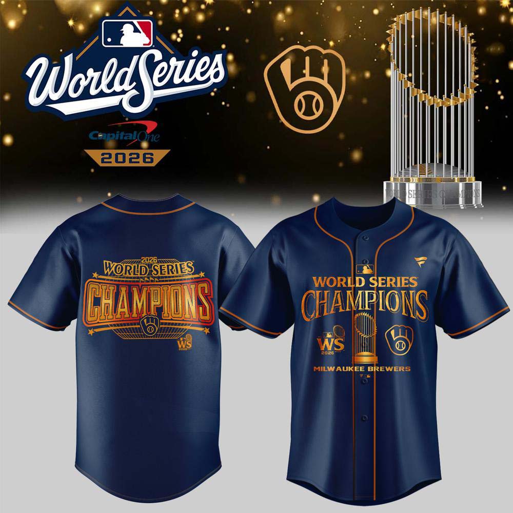Milwaukee Brewers 2026 World Series Champions Navy Gold Victory Baseball Jersey