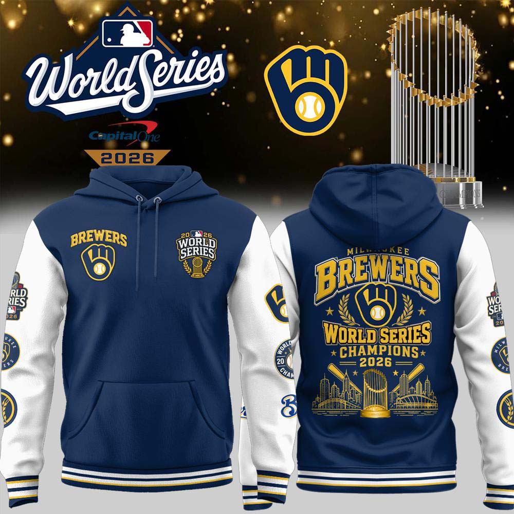 Milwaukee Brewers 2026 World Series Champions Navy White Skyline Varsity Hoodie