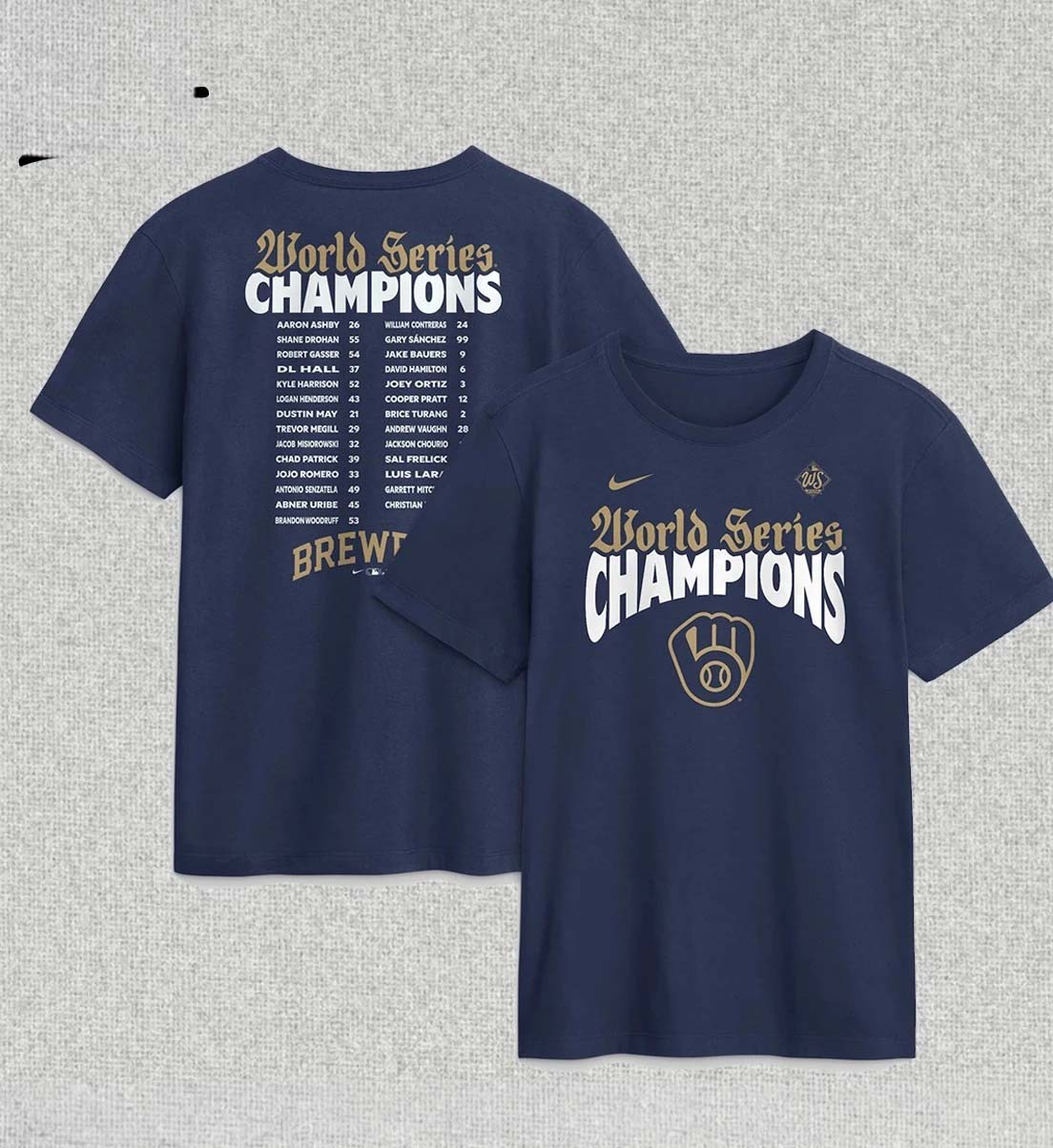 Milwaukee Brewers 2026 World Series Champions Roster TShirt