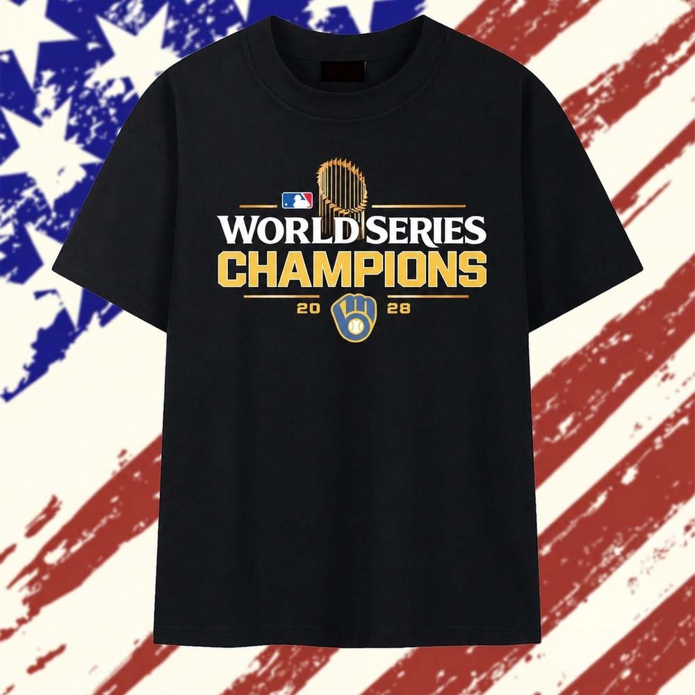 Milwaukee Brewers 2026 World Series champions trophy MLB logo T Shirt
