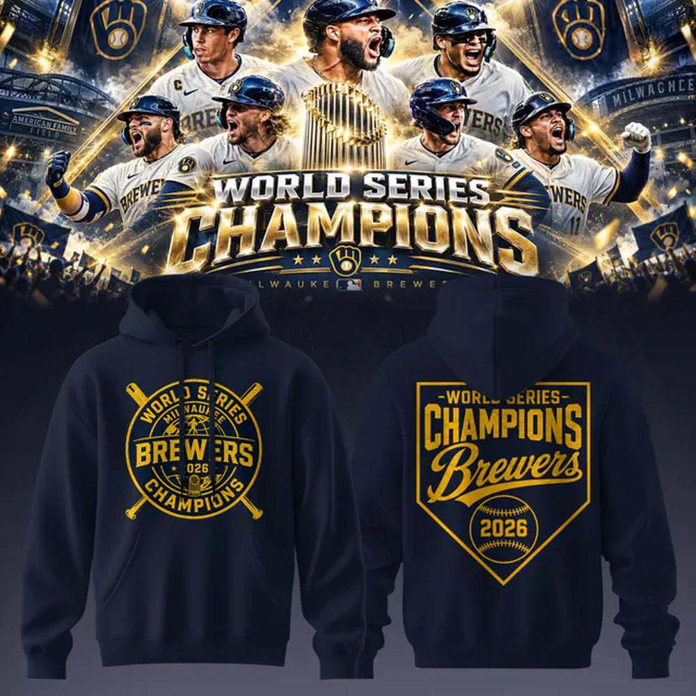 Milwaukee Brewers 2026 World Series Champions White Trophy Celebration Hoodie
