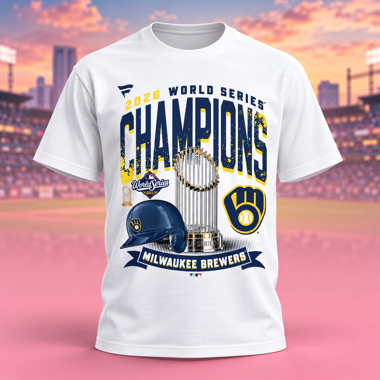 Milwaukee Brewers 2026 World Series Champions Wild Pitch TShirt White