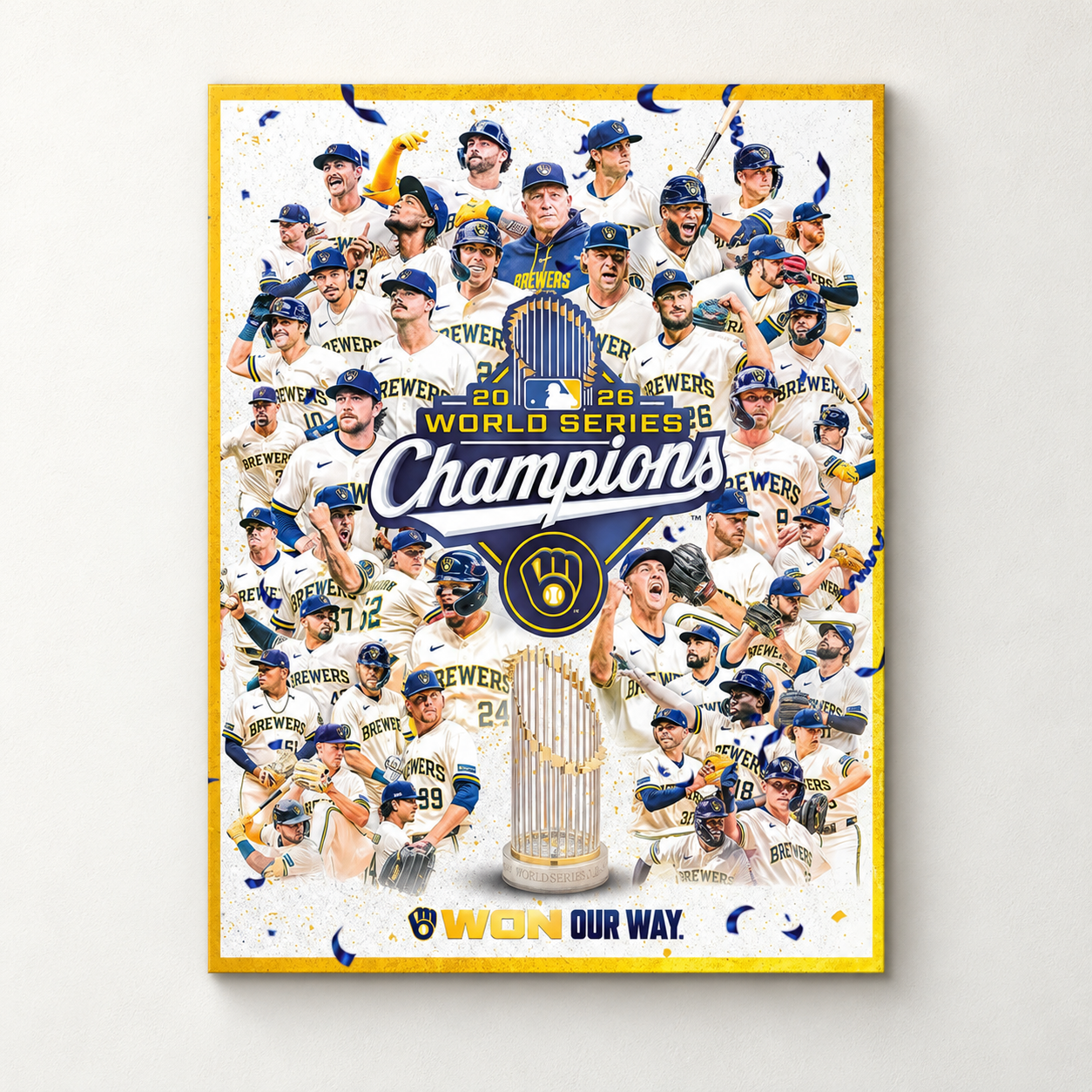 Milwaukee Brewers 2026 World Series Champions Won Our Way Home Decor Poster Canvas