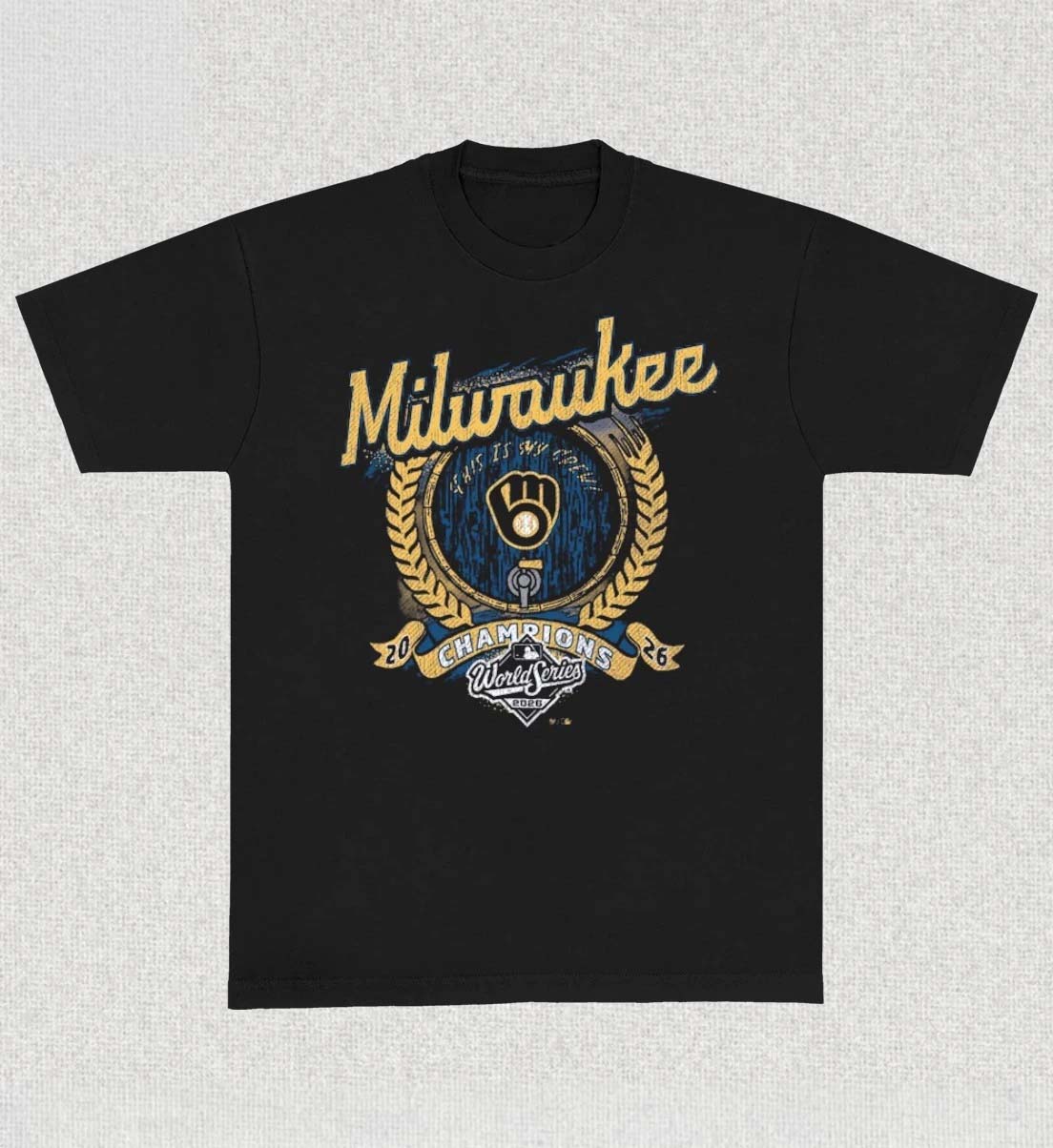 Milwaukee Brewers 47 2026 World Series Champions My Crew Banner TShirt