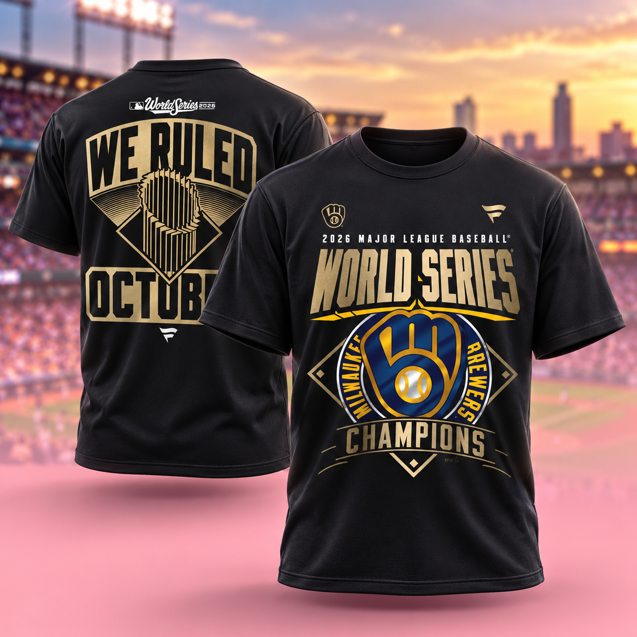Milwaukee Brewers Fanatics 2026 World Series Champions Locker Room TShirt