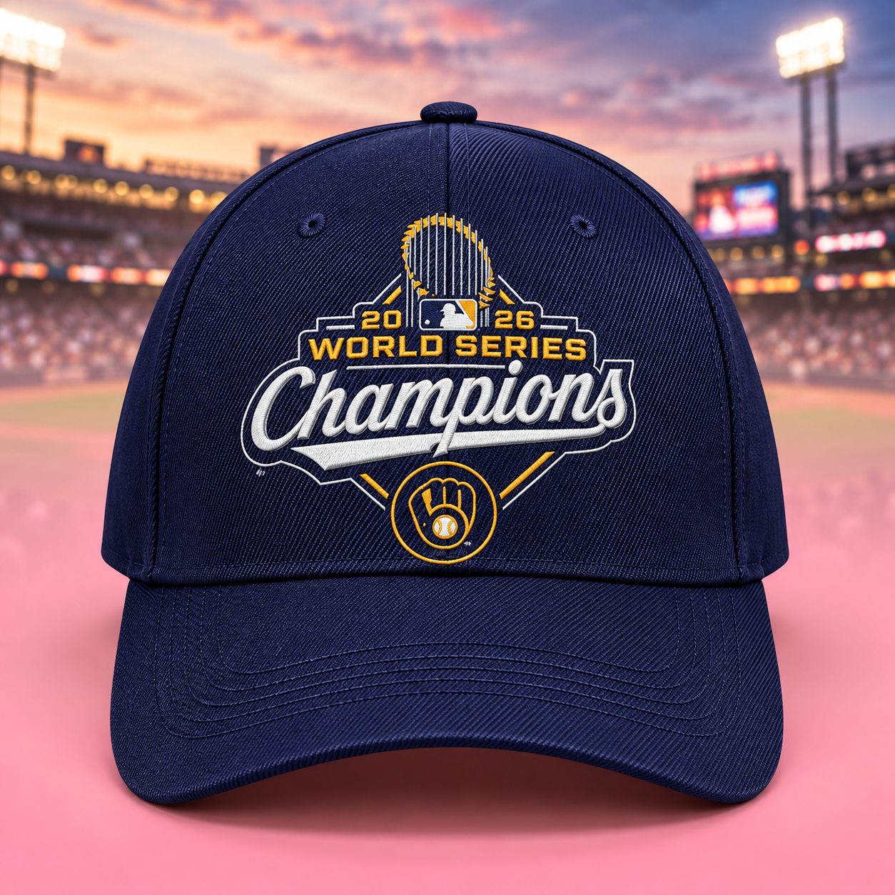 Milwaukee Brewers Fanatics 2026 World Series Champions Official Logo Hat