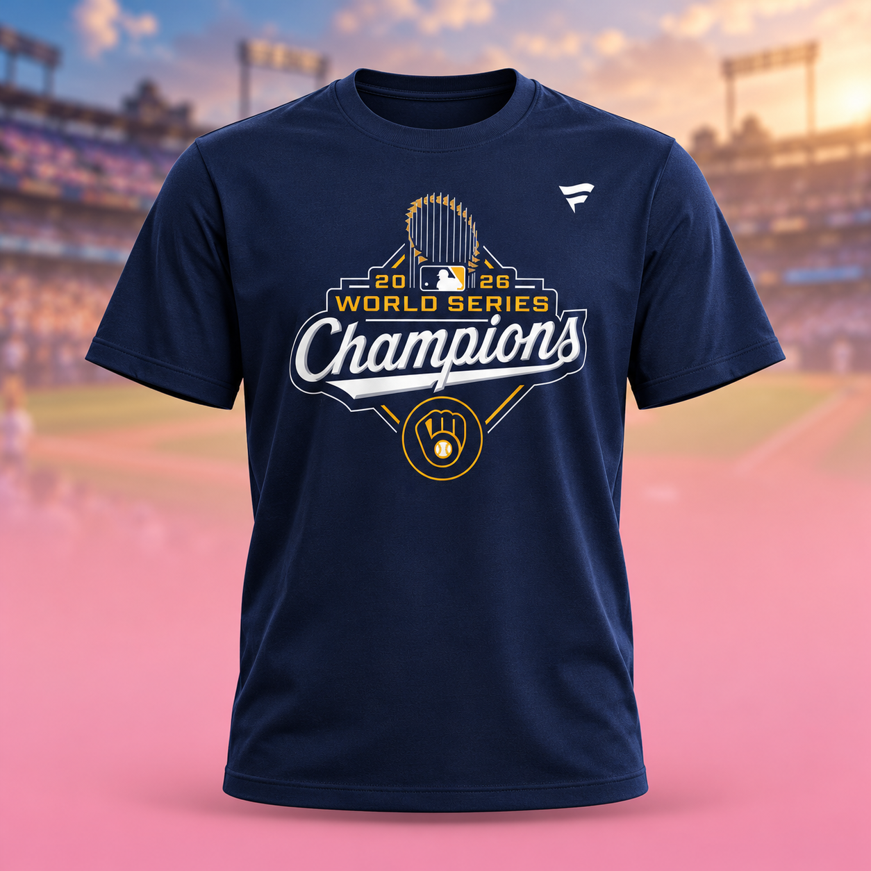 Milwaukee Brewers Fanatics 2026 World Series Champions Official Logo TShirt