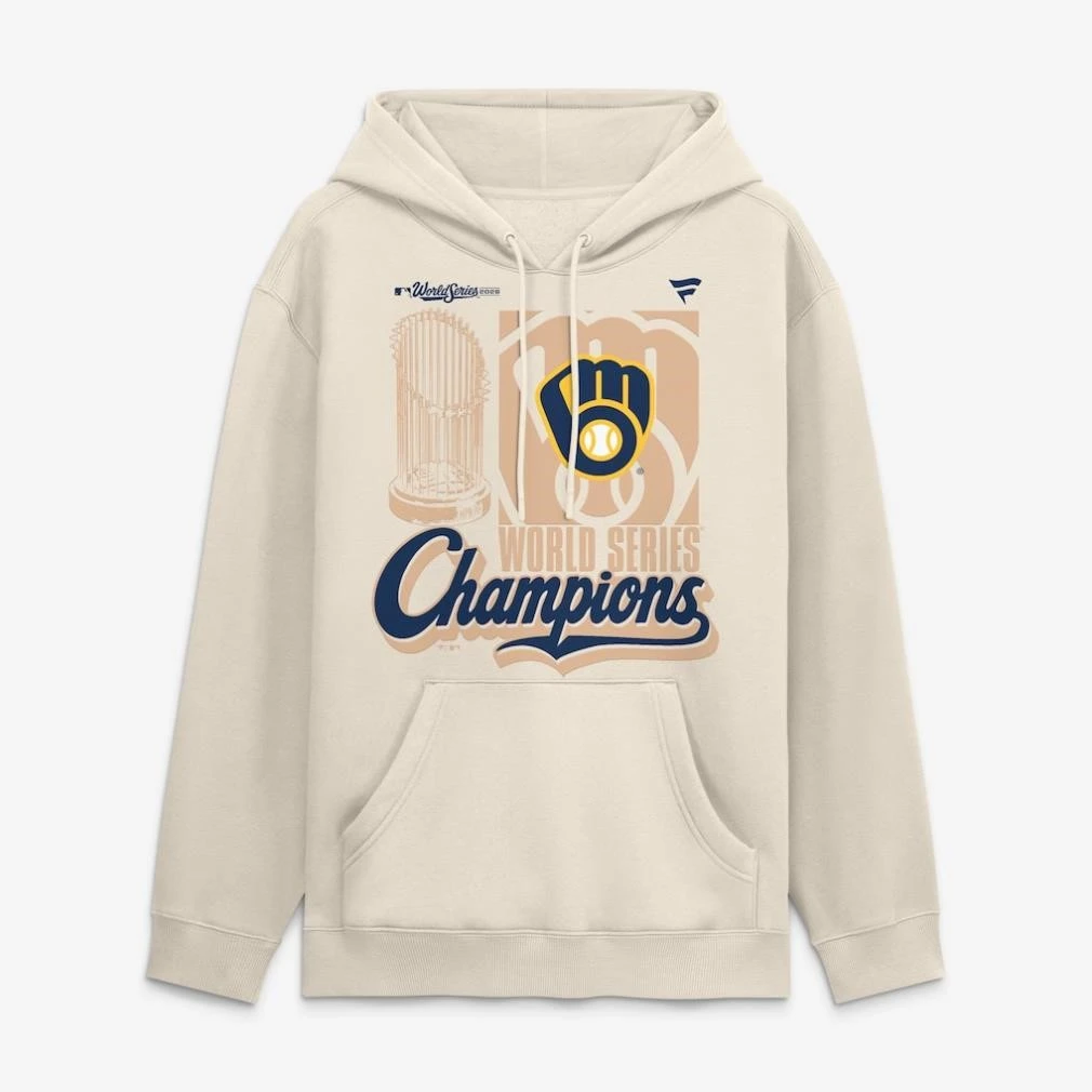 Milwaukee Brewers Fanatics 2026 World Series Champions Parade Fleece Hoodie Cream