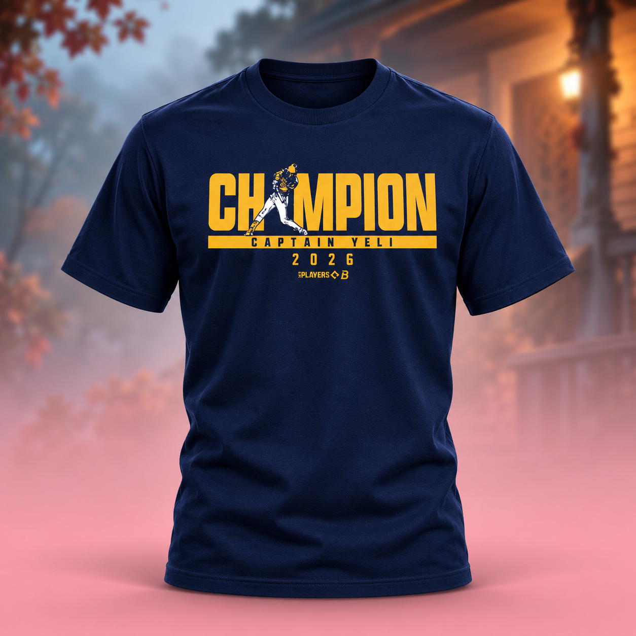 Milwaukee Brewers Merch 2026 World Series Champions Christian Yelich Navy Unisex TShirt