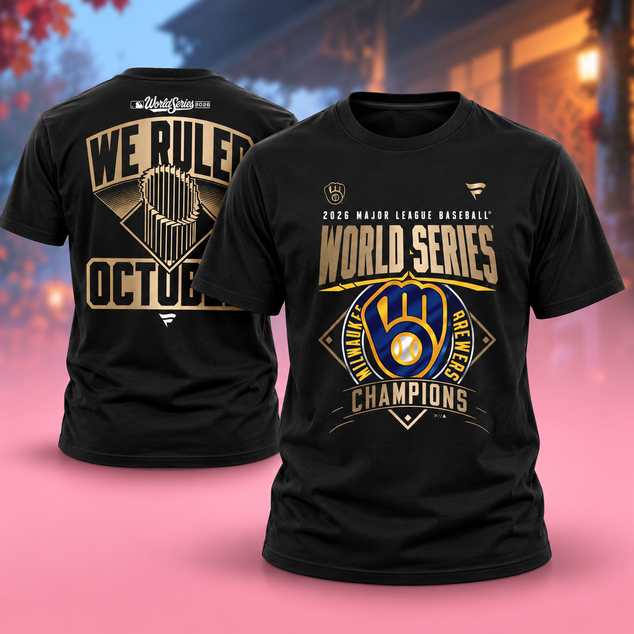 Milwaukee Brewers Merch 2026 World Series Champions Locker Room We Ruled October Two Sided Unisex TShirt