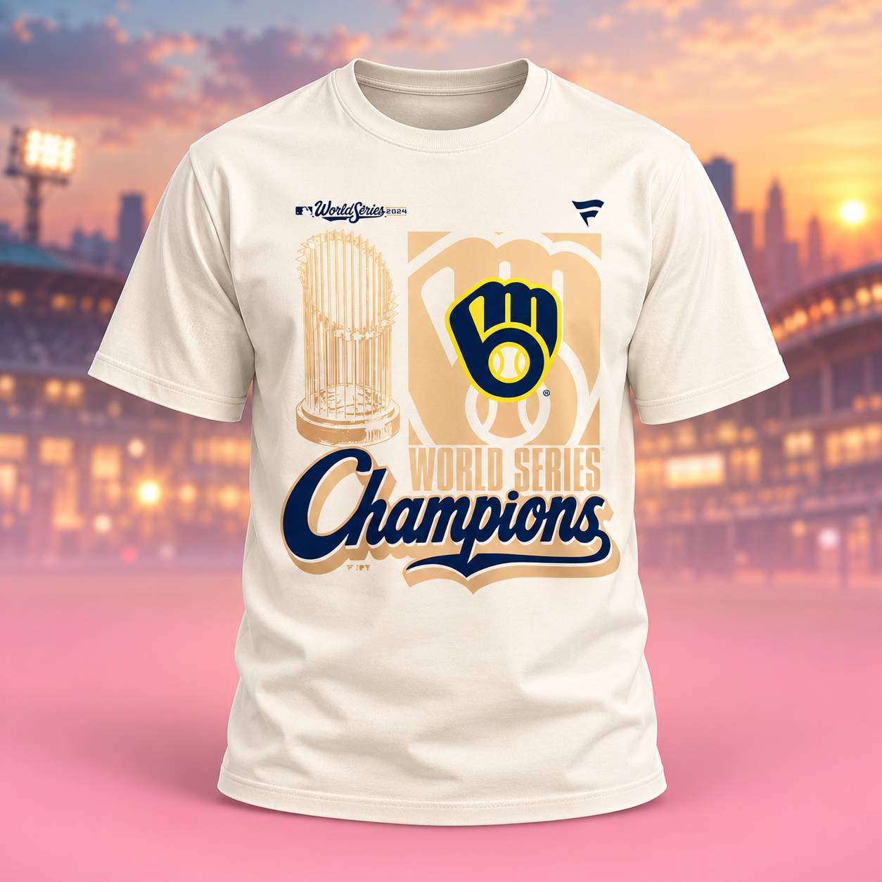 Milwaukee Brewers Merch 2026 World Series Champions Parade Natural Unisex TShirt