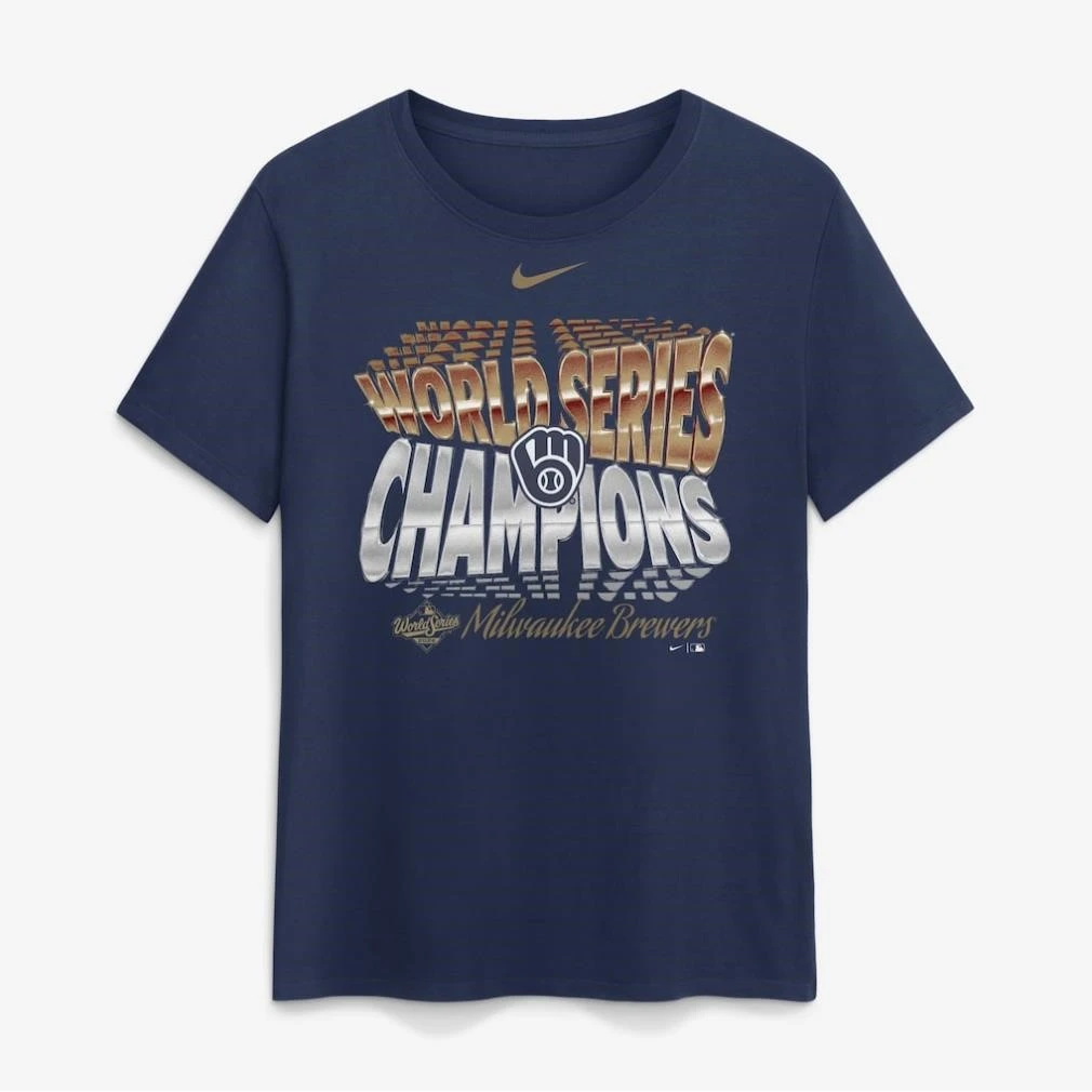 Milwaukee Brewers Nike Womens 2026 World Series Champions Stack Shirt