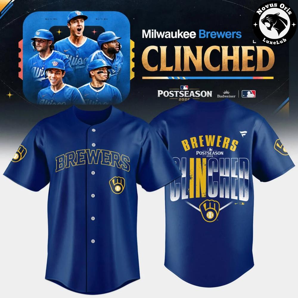Milwaukee Brewers Postseason Clinched Win Our Way 2026 Baseball Jersey 1 - Unicasport Milwaukee Brewers Postseason Clinched Win Our Way 2026 Baseball Jersey