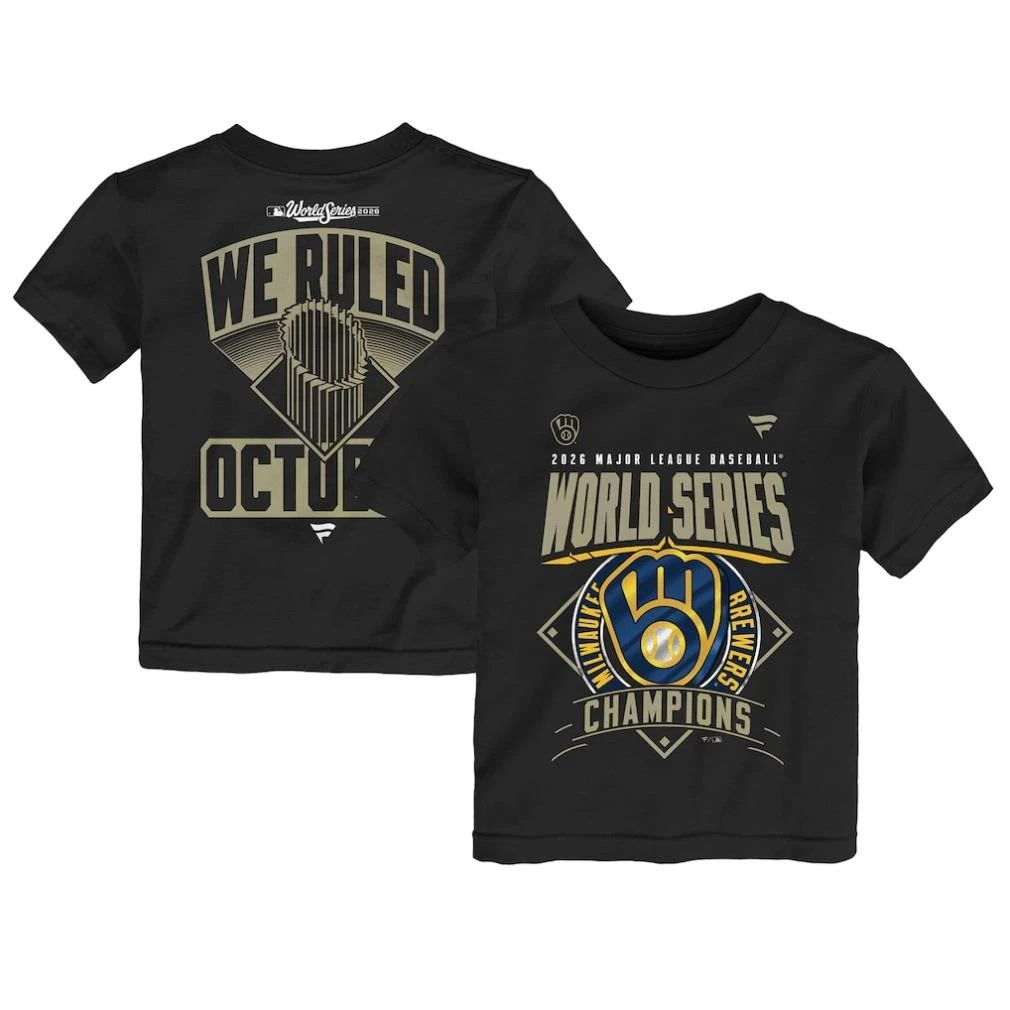 Milwaukee Brewers Toddler 2026 World Series Champions Locker Room Two Sided TShirt